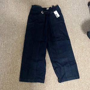 Topshop wide leg crop denim pants